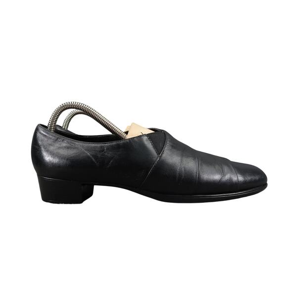 Munro Shoes Womens 9.5 N Slip On Bootie Loafer Block Heel Classic Career Leather - Picture 1 of 16